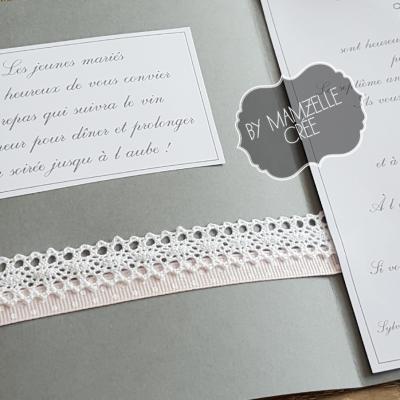 Faire part mariage rose et gris mamzelle crée 