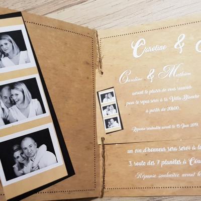 faire part champêtre chic avec photo