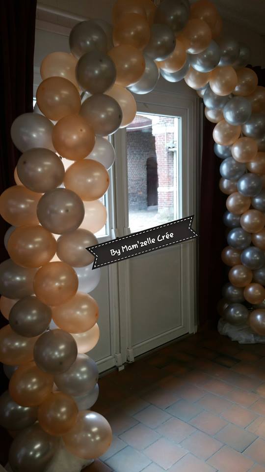 Arche de ballon saumon et gris